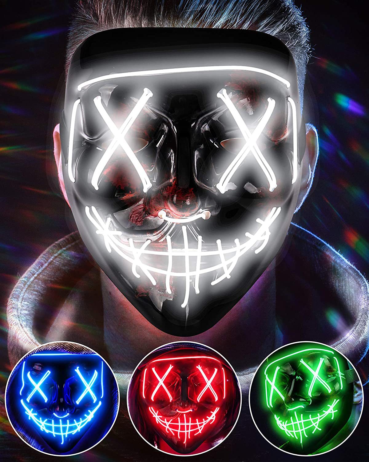 Máscara de purga luminosa LED  - Led Purge Mask Halloween reseña y precio