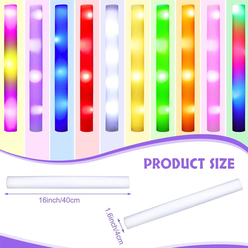 20 Barras Luminosas de Espuma  - Flashing Led Foam Sticks Party reseña y precio