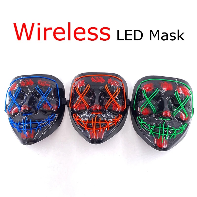 Máscara LED de neón inalámbric - Led Purge Mask Halloween reseña y precio