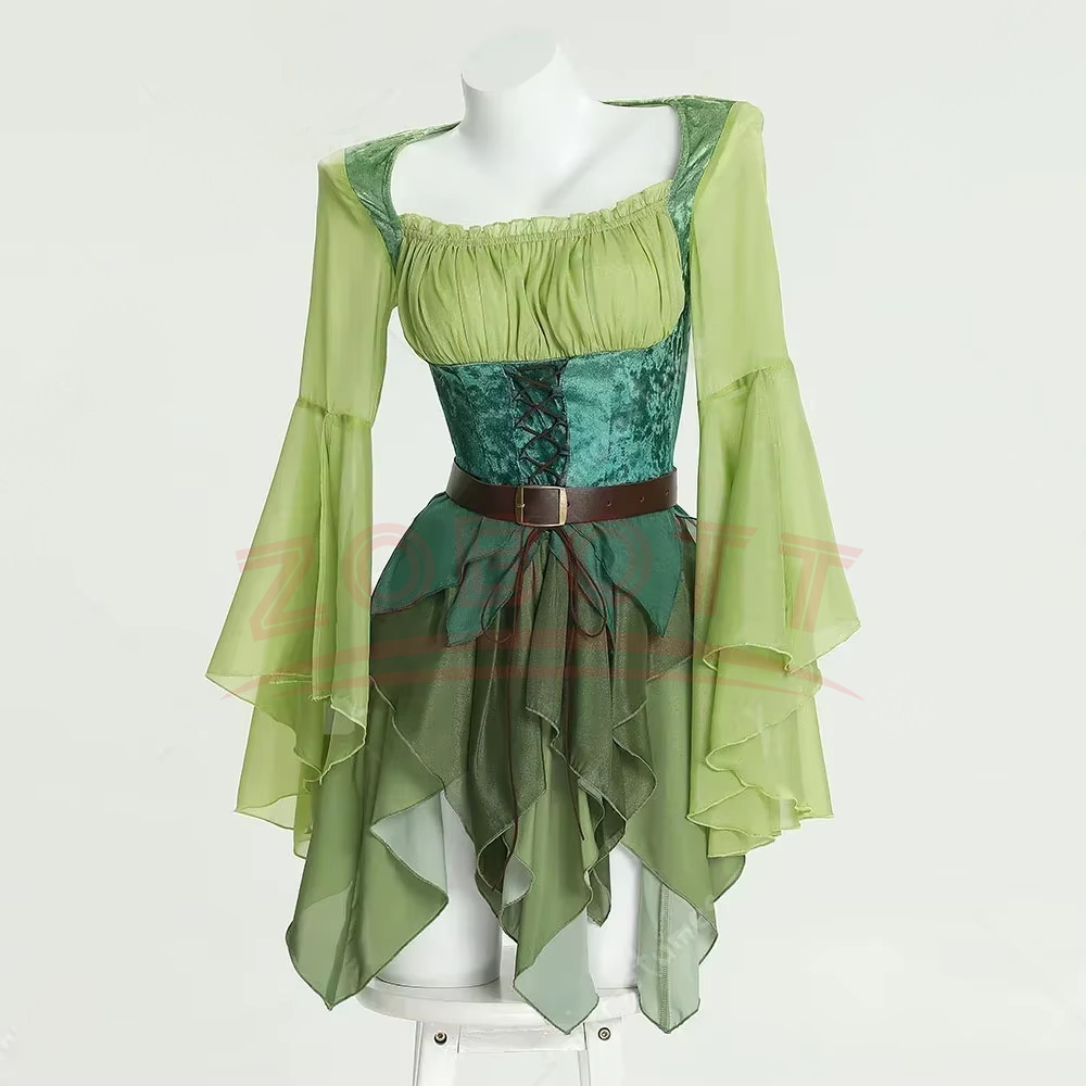 Vestido de hada verde Medieval - Medieval Renaissance Dress Women reseña y precio